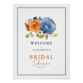 Navy Burnt Oranje Vrijgezellenfeest bruiloft welko Perfect Poster (Voorkant)