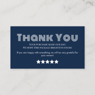 Navy business dank u zelfgemaakte visitekaartje