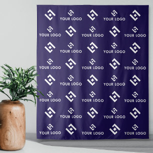 Navy Business Event Logo Step & Repeat Achtergrond Wandkleed