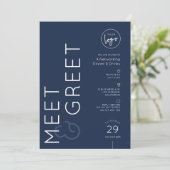 Navy Business Logo Meet & Greet Networking Event Kaart (Staand voorkant)