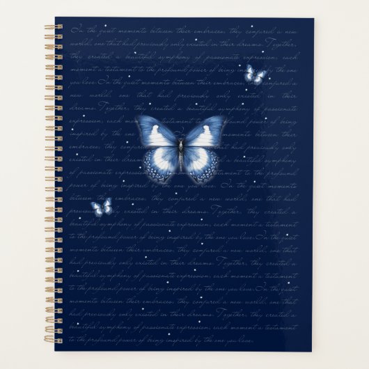 Navy Butterflies Love Letter Planner (Voorkant)