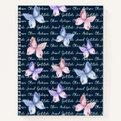 Navy Butterflies Monogram Gratitude Journal Notitieboek (Voorkant)