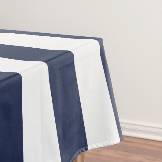 Navy Cabana Stripe en gepersonaliseerd rood monogr Tafelkleed (Voorbeeld)