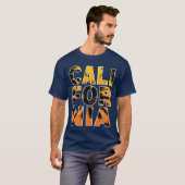 Navy California Palm Trees vult letters T-Shirt in (Voorkant volledig)