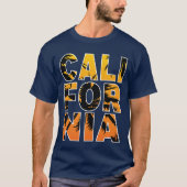 Navy California Palm Trees vult letters T-Shirt in (Voorkant)