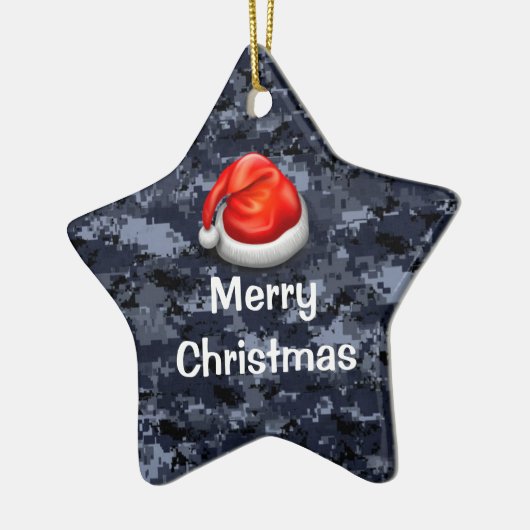 Navy Camo T-Shirt Merry-Ornament Keramisch Ornament (Links)