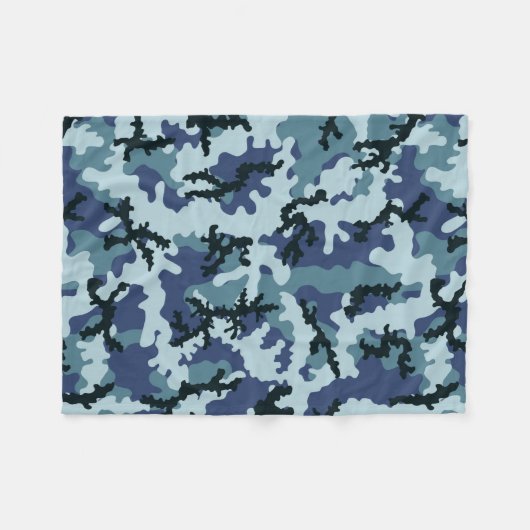 Navy camouflage fleece deken (Voorkant (Horizontaal))