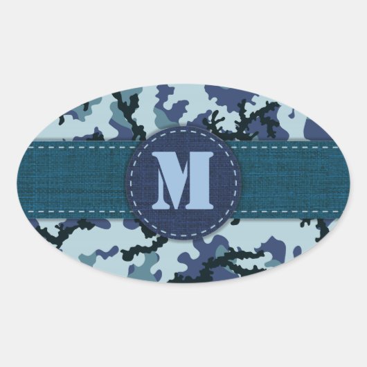 Navy camouflage ovale sticker (Voorkant)