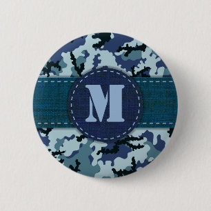 Navy camouflage ronde button 5,7 cm
