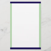 Navy & Celadon Borders Monogrammed Briefpapier (Achterkant)