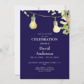 Navy Celebration of Life Invitation Kaart (Voorkant)