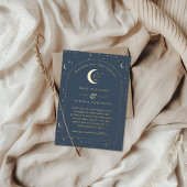 Navy Celestial Arched Huwelijksuitnodiging Folie Uitnodiging