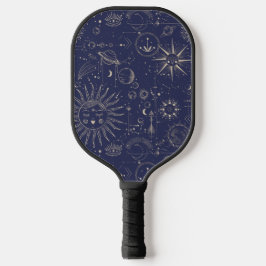 Navy Celestial Pattern Pickleball Paddle