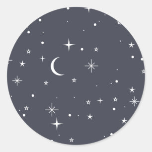 Navy Celestial Pattern Ronde Sticker