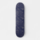 Navy Celestial Pattern Skateboard (Voorkant)