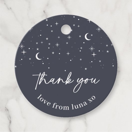 Navy Celestial Round Dank u Label (Voorkant)