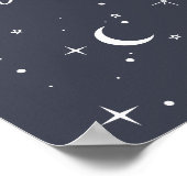 Navy Celestial Sun 1st Birthday Welcome Sign Poster (Hoek)