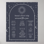 Navy Celestial Sun Arched Milestone Poster (Voorkant)