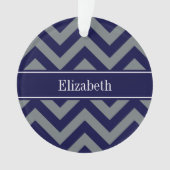 Navy, Charcoal LG Chevron Navy Blue Name Monogram (devant)
