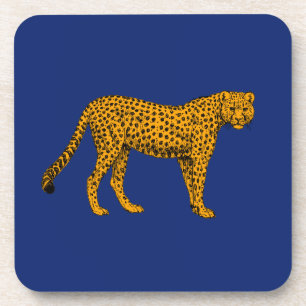 Navy Cheetah Bier Onderzetter
