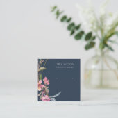 NAVY CHERRY BLOSSOM STUD EARRING DISPLAY LOGO VIERKANTE VISITEKAARTJE (Staand voorkant)