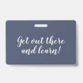 Navy Chevron Homeschool Student ID-badge Badge (Achterkant)