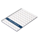 Navy Chevron Pattern Personalized Note Book Notitieboek (Linkerzijde)