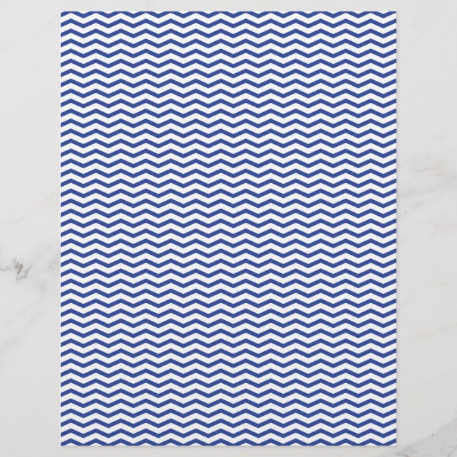Navy Chevron/Zig Zag Scrapbook Paper (Voorkant)