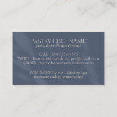 Navy Chic Pastry Spoon Spatula Chef Bake Visitekaartje (Achterkant)