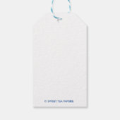 Navy Chinoiserie Cheetah Custom Gift Labels Cadeaulabel (Achterkant)