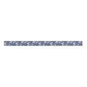Navy Chinoiserie Floral Grosgrain Lint (Voorkant)