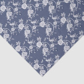 Navy Chinoiserie Rozen Pattern Tissuepapier (Detail)