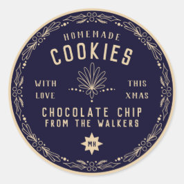 Navy Chocolate Cookie Kerst DIY-cadeau-etiket  Ronde Sticker