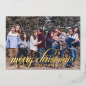 Navy Christmas Pattern Eenvoudige Folie Script Kaa Folie Feestdagenkaart (Voorkant)