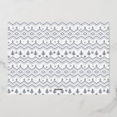 Navy Christmas Pattern Eenvoudige Folie Script Kaa Folie Feestdagenkaart (Achterkant)
