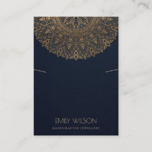 NAVY CLASSIC GOLD MANDALA KETTING VISITEKAARTJE