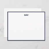 Navy Classic Mannen Briefpapier Kaart (Voorkant / Achterkant)