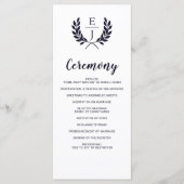 Navy Classic Monogram Trouwprogramma's Programma (Voorkant)