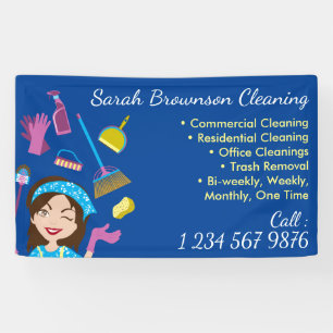 Navy Cleaning Business Starter Advertentie Spandoek