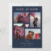 Navy Collage Wedding Pink Heart 4 Photos Covid19 (Voorkant)