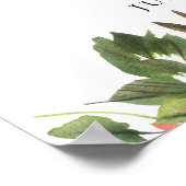 Navy Coral Botanical Wedding Welcome Poster (Hoek)