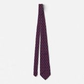 Navy Coral Geometric Pattern Stropdas (Achterkant)