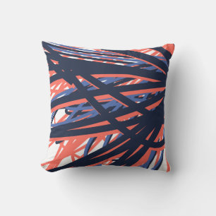 Navy Coral White, Abstract omkeerbaar Sierkussen