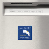 Navy Costa Rica Wedding Save the Date Map Magneet (Insitu (Vaatwasser))