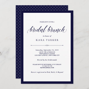 Navy Couture   Elegante bruidsbrunch Kaart