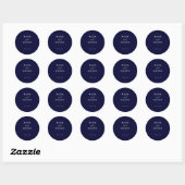 Navy Couture | Elegante bruiloft Ronde Sticker (Vel)