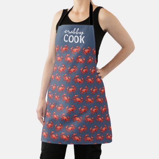 Navy Crabby Cook Crab Pattern Funny Schort (Insitu)