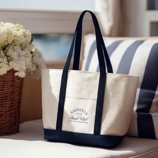 Navy & Cream Bach Club Meisjesuitje Weekend Tote Bag