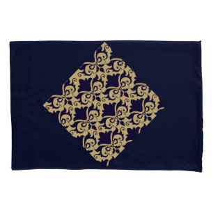 Navy Cream Damask Bows omkeerbaar Kussensloop