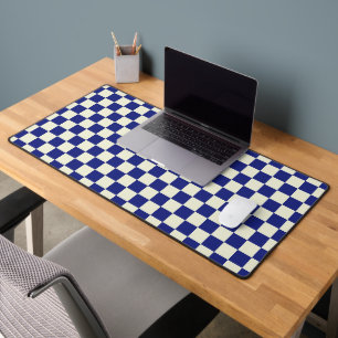 Navy & Cream Square Style Pattern Bureaumat